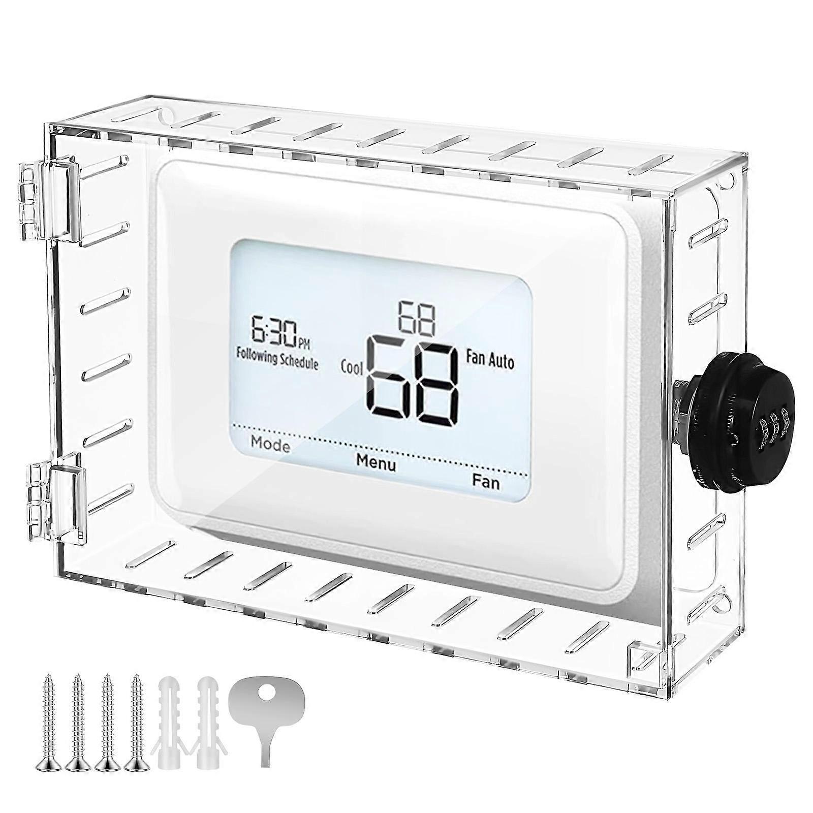 Thermostat Housing Acrylic Wall-Mounted Design 22.00X14.00X5.00CM Setting Protection Office 1Set
