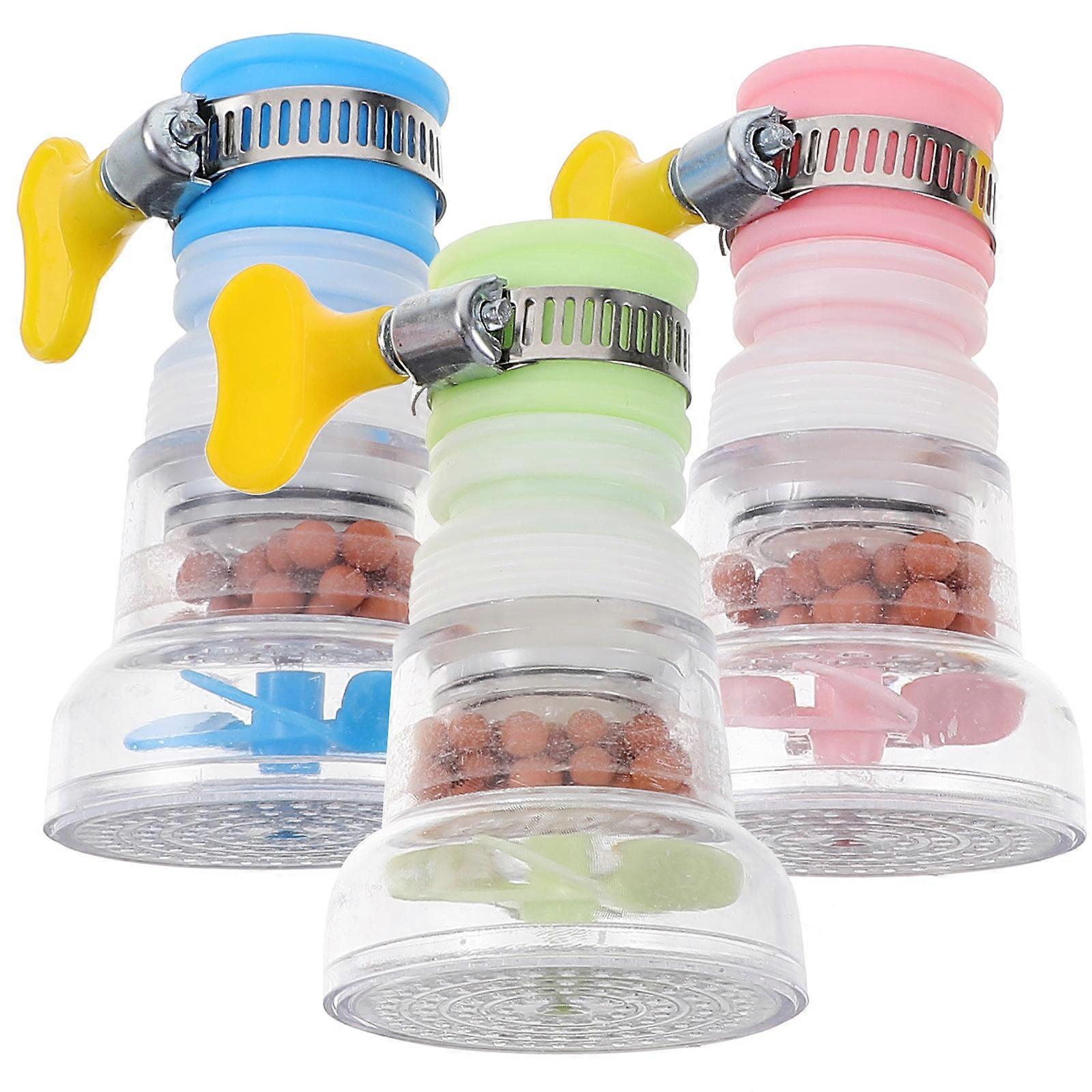 Adjustable Faucet Water Purifier For Bathroom Use Plastic 10.2X4.8X4.8CM Splash-Proof 3Pcs