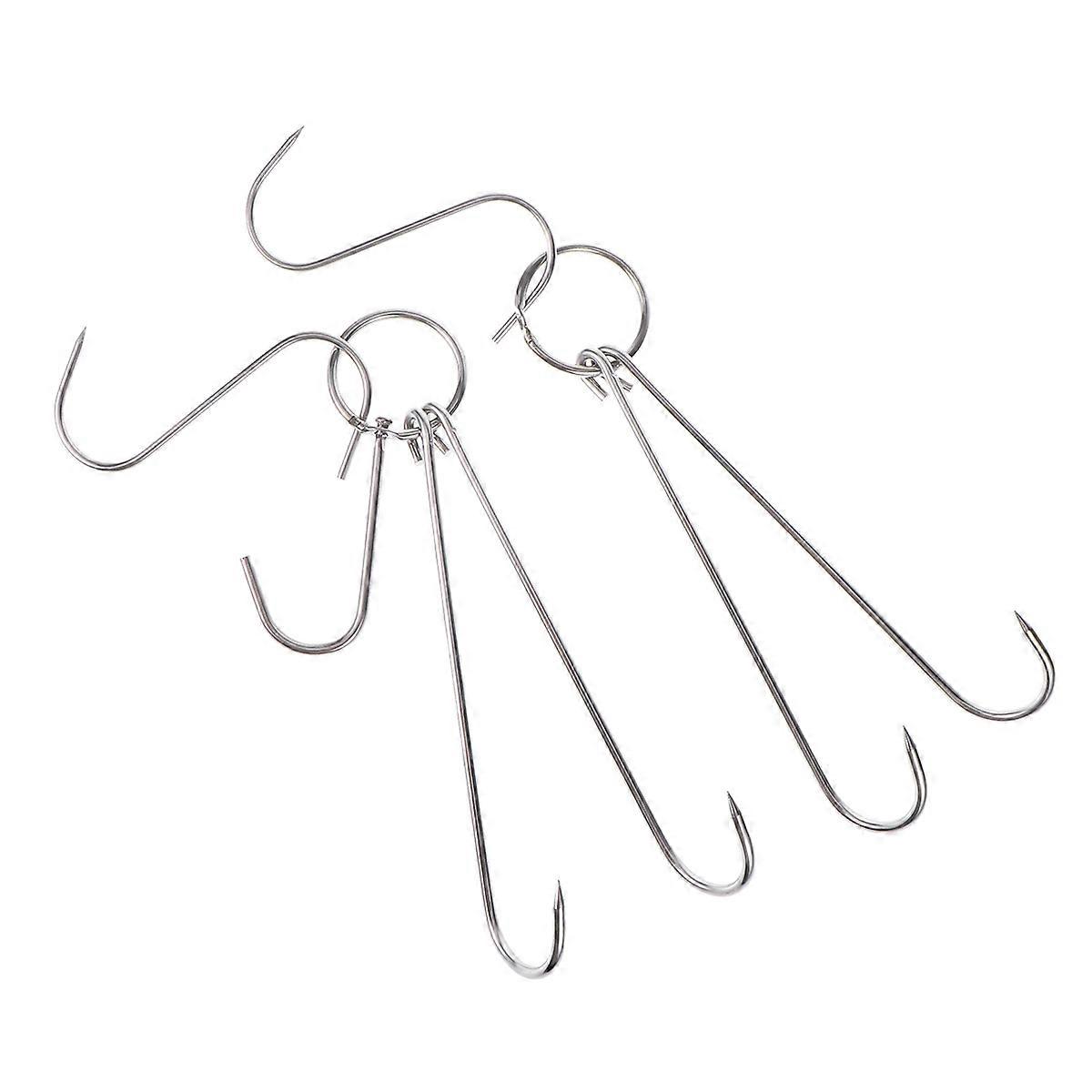 Metal S Hooks for Meat Processing and Drying in Butcher Shop 5Pcs
