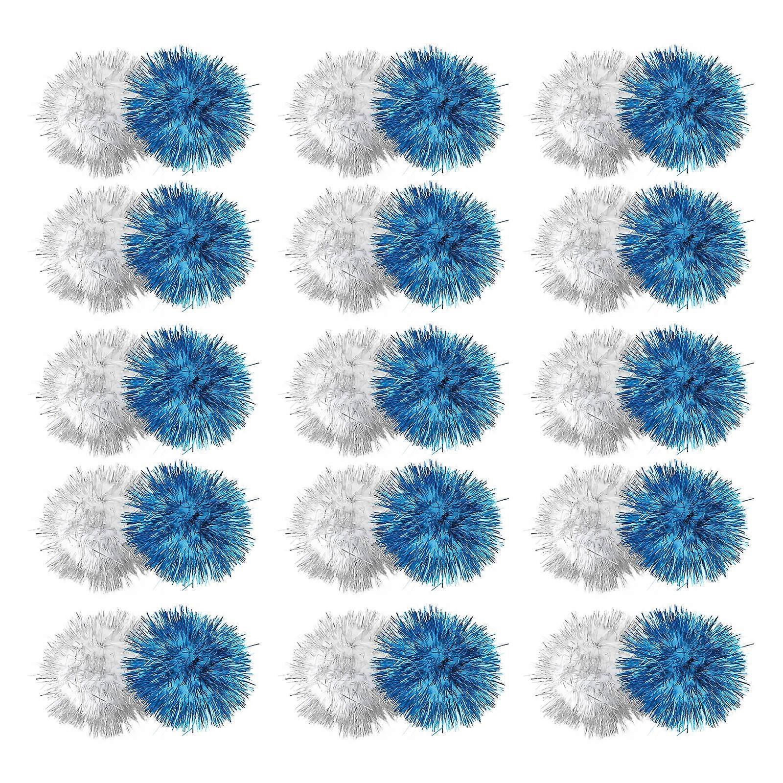 30PCS Glitter Balls for Pet Use Assorted Color Cashmere Toy Stimulate Cats Instincts and Strengthen