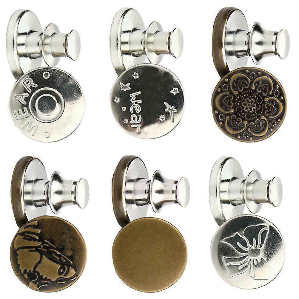 Waist Adjuster Snap Fasteners For Clothing Durable Alloy 1.70X1.70X1.50CM Assorted Color 6Pcs