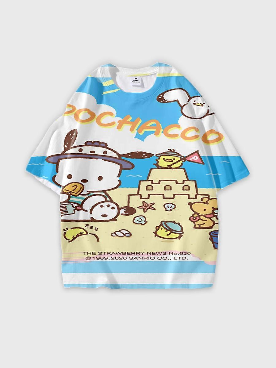 T-shirt round neck Cartoon Pattern loose short sleeve D2178