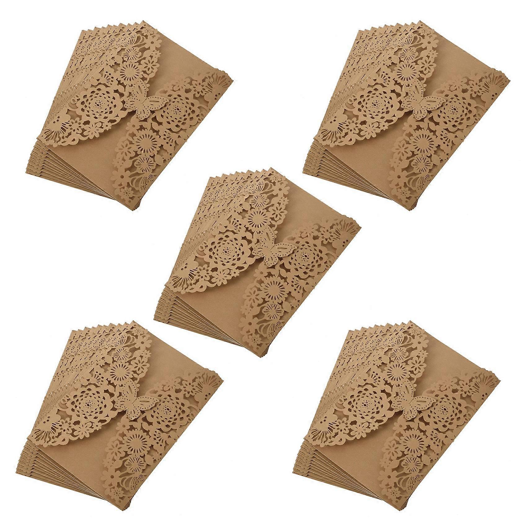 10Pcs/Set Delicate Carved Butterflies Romantic Wedding Party Invitation Card Envelope Invitations fo