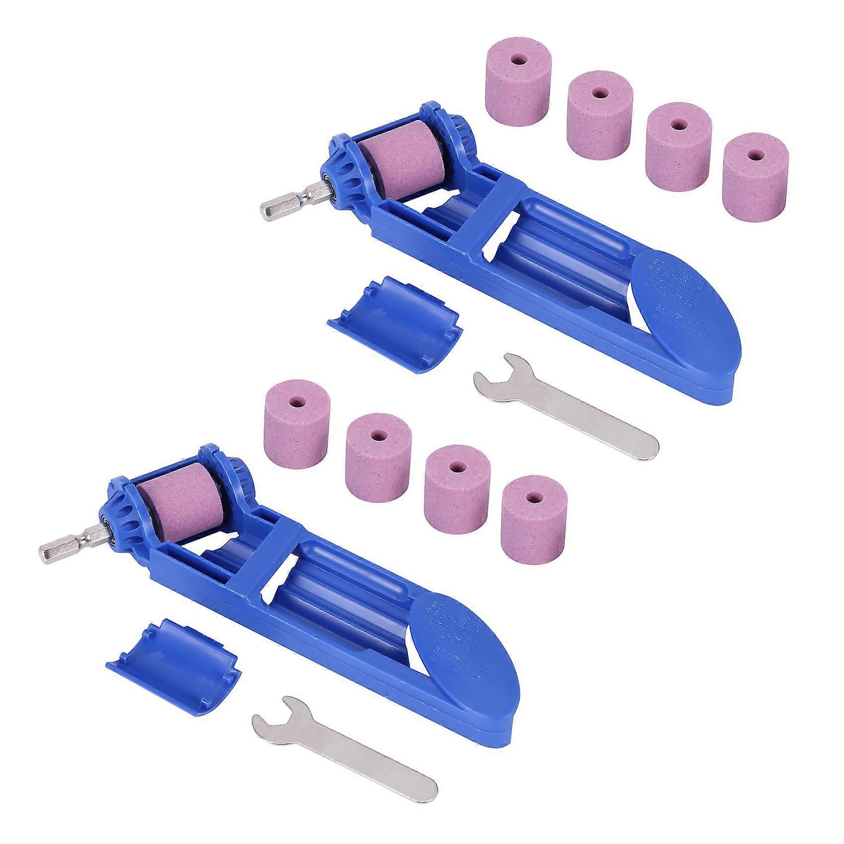 2X 2-12.5mm Drill Bit Sharpener Portable Corundum Grinding Wheel Corundum Resisting Drill Polishing