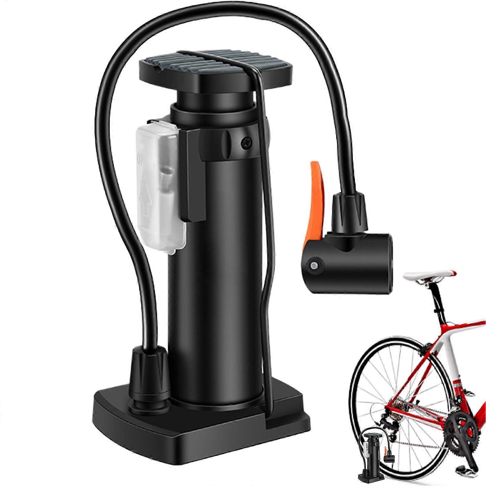 Multifunctional Bicycle Tyre Inflator - Manual Bike Pump 140 PSI for Mountain and Road Bikes with Connector