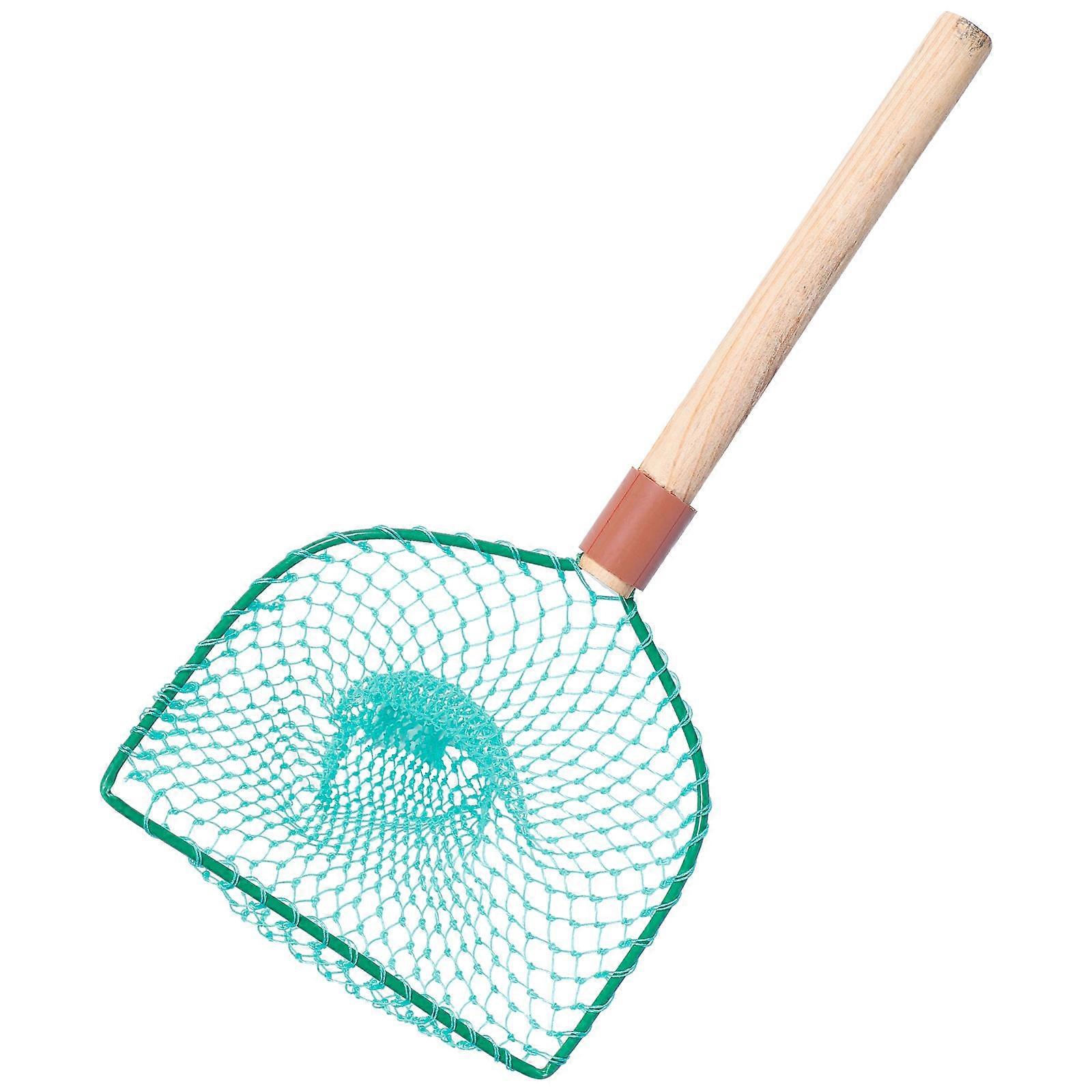 Wood Handle Fish Catching Net Multi Fishing Nets Portable-Storage for Swimming Pool Use