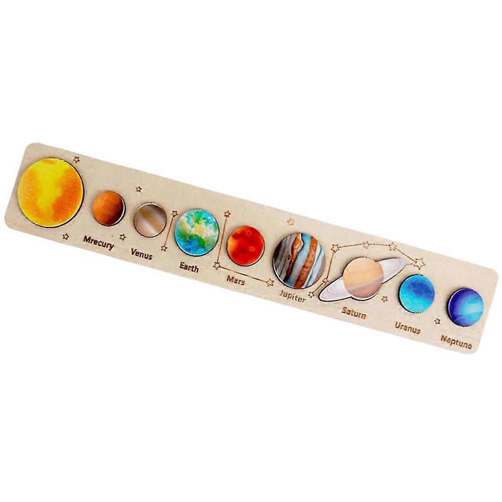 Wooden Solar System Planet Puzzle Educational Matching Board for Themed Learning, Imagination & Parent Interactive Play