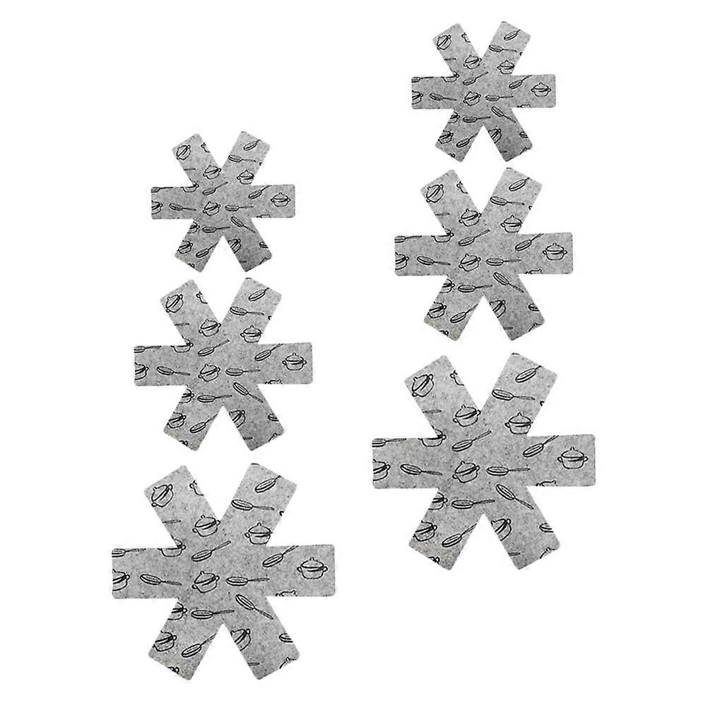 6pcs Kitchen Pan Protectors Non Woven Pads For Heat Insulation Slip Design For Scratch Prevention And Cookware