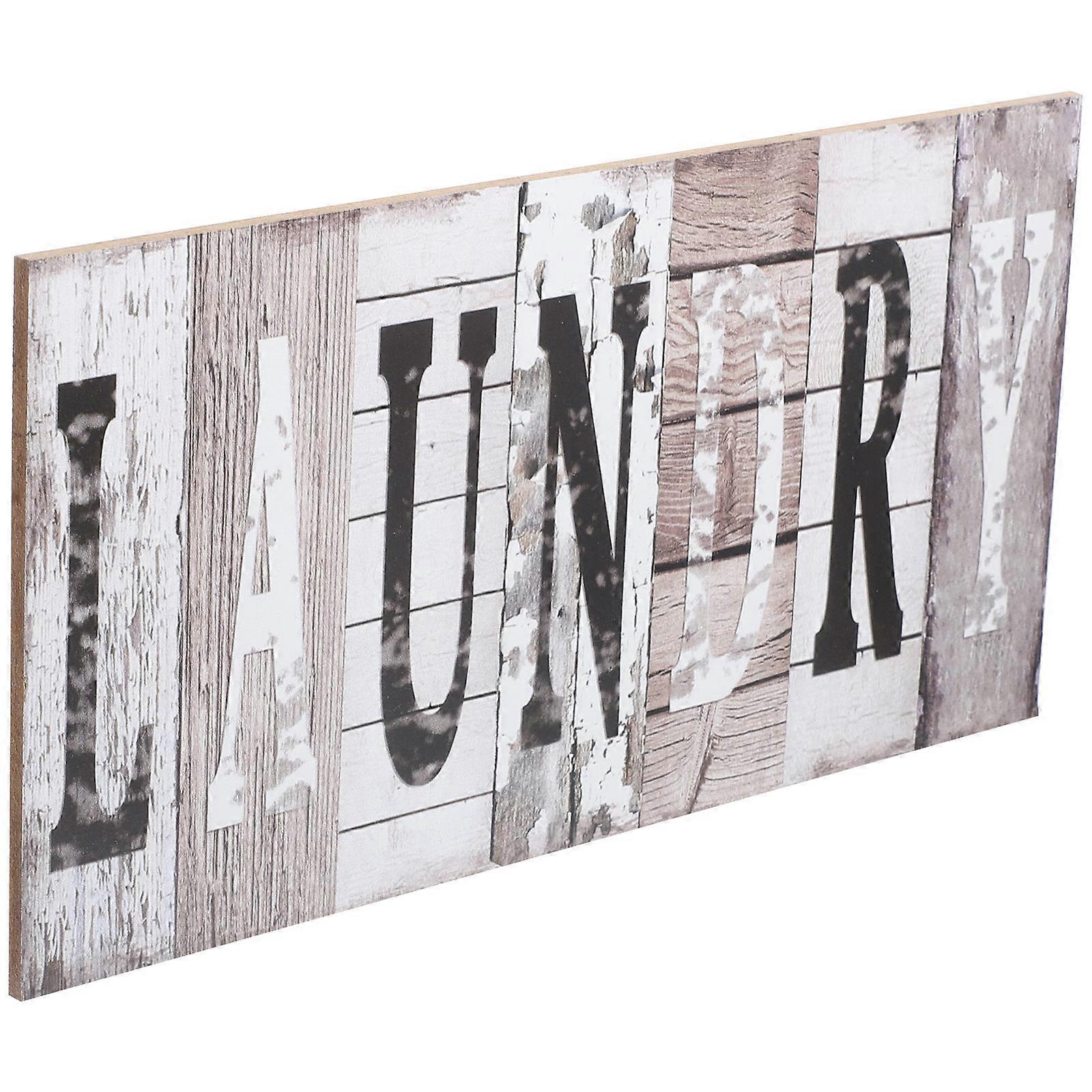 Wall Decoration Rustic Wood Sign Rectangular Shape Assorted Color For Bathroom Kitchen Laundry Room 1Pack