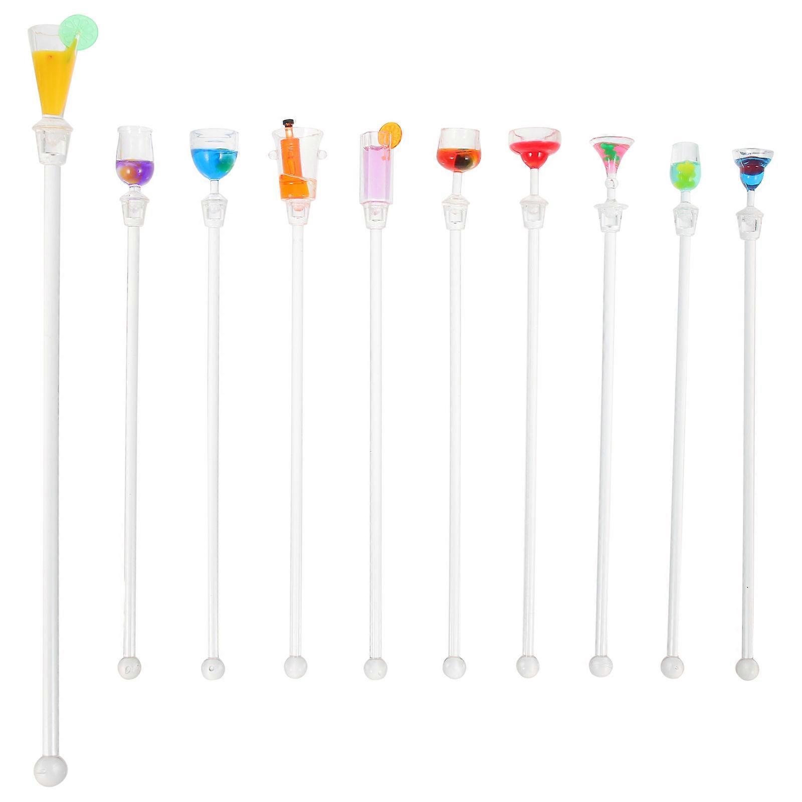 MultiColor Reusable Stirring Sticks for Home Made of PC Material 10pcs
