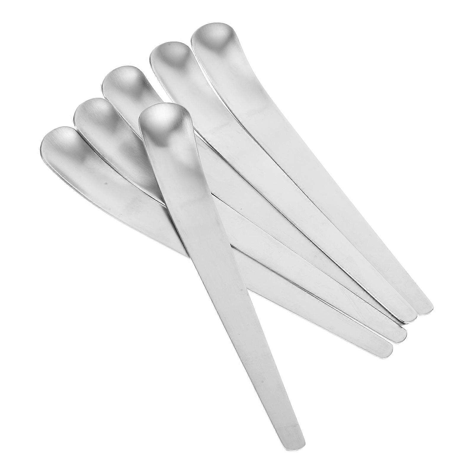 Stainless Steel Spoon Coffee Stirrer for Home Use 6Pcs Portable Metal Mixing Spoons