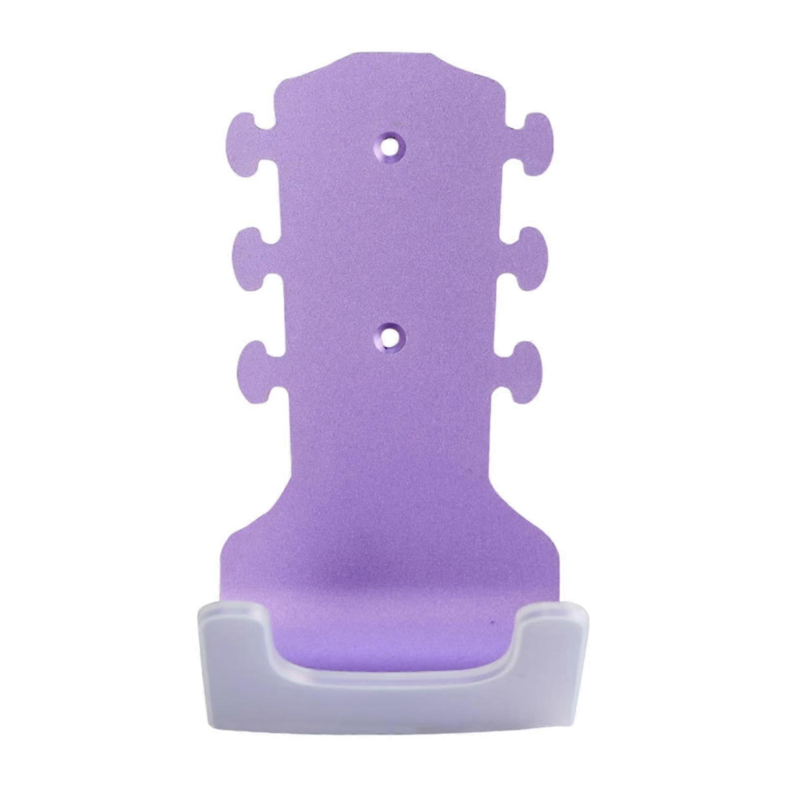 Universal Guitar Wall Mount Holder for Ukuleles, Adjustable with Screws and Adhesive, Versatile for Skateboards, Purple