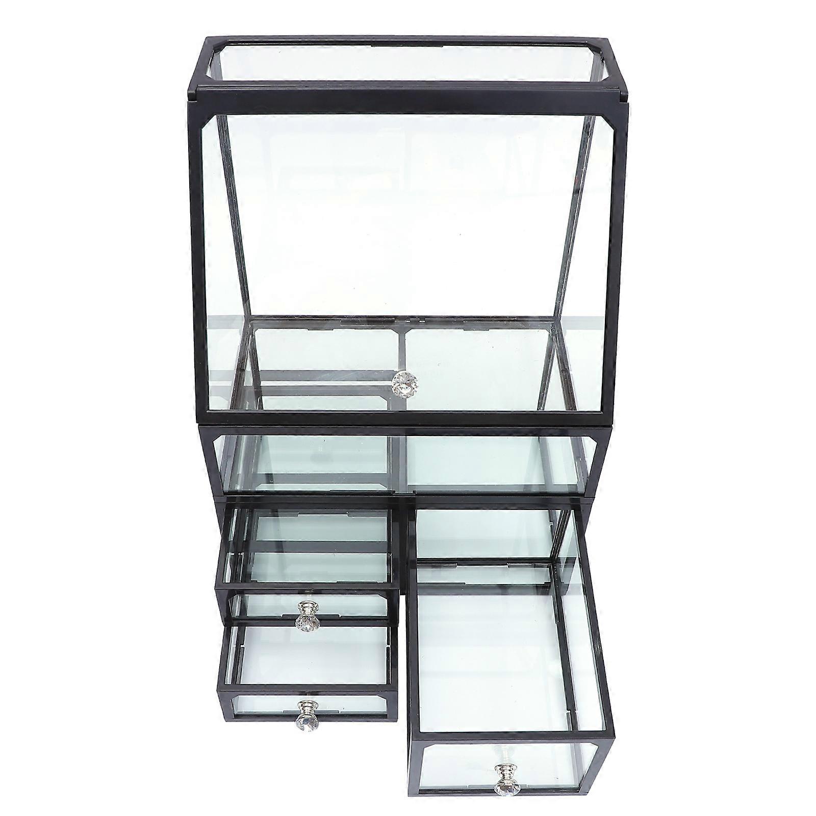 Lipstick Holder And Makeup Organizer For Adults Suitable For Home Decor With Rectangular Shape In Black And 25.20X18.70X35.80cm Size 2 Pieces