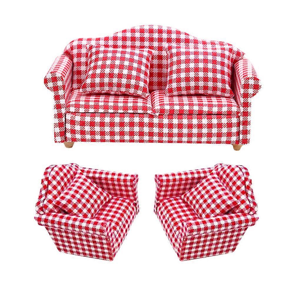 Miniature Sofa Chair Model For Furniture Models And DIY Crafts In Rustic Style With Adornment Function 3 Sets