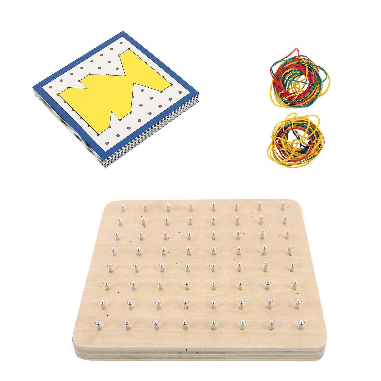 Creative Geoboard Set Square Geometric Shape Hand Eye Coordination Kids Drawing Board Primary School Students 1Set