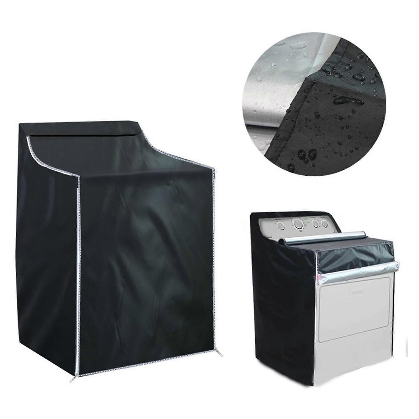 Washing Machine Covers 210D Black Coated Silver Waterproof Dustproof Protective Polyester Material Sun Proof Washer Covers 