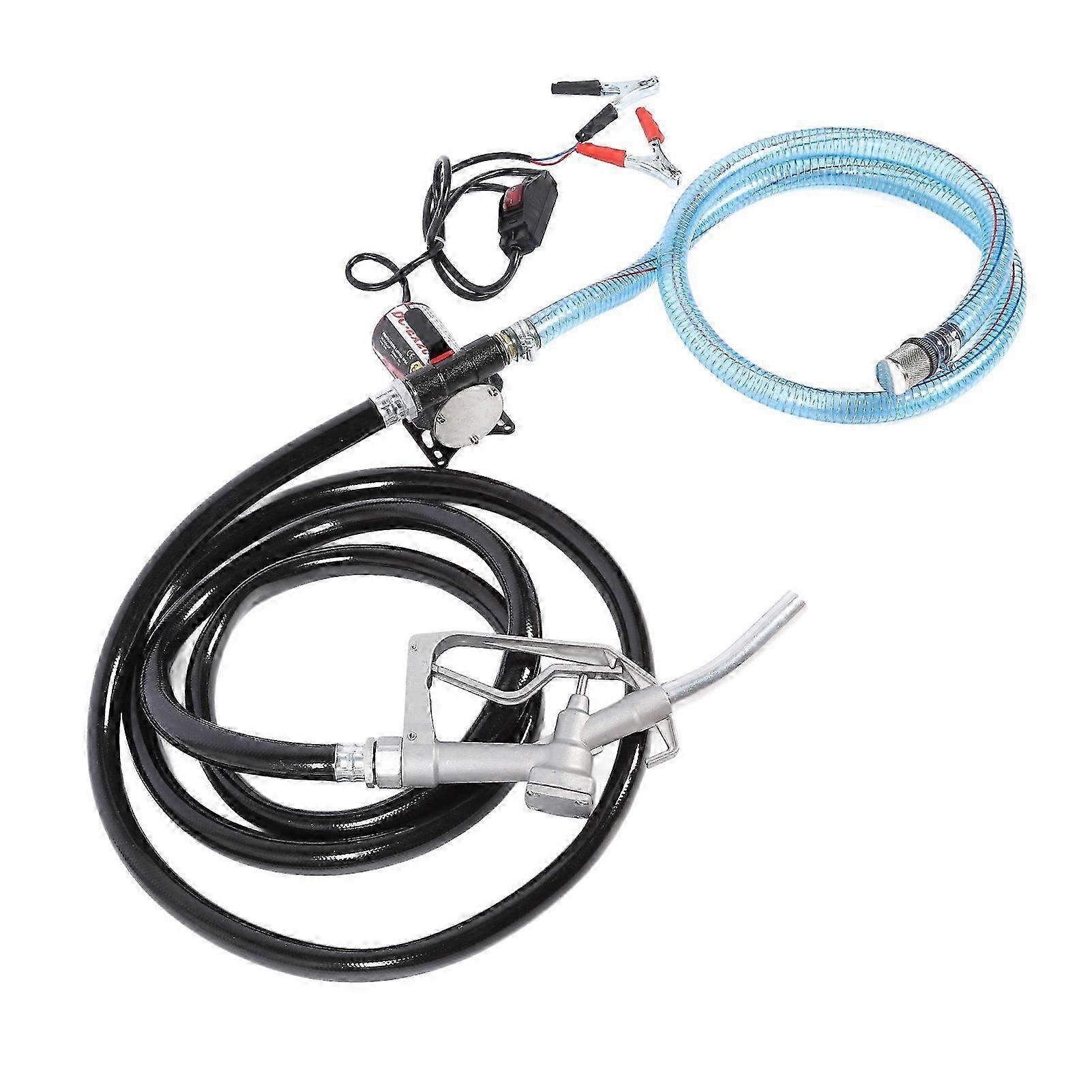 12V Electric Oil Pump with Switch - Explosion Proof Silent Self-Priming Transfer Pump for Gasoline & Kerosene Fuel Transfer