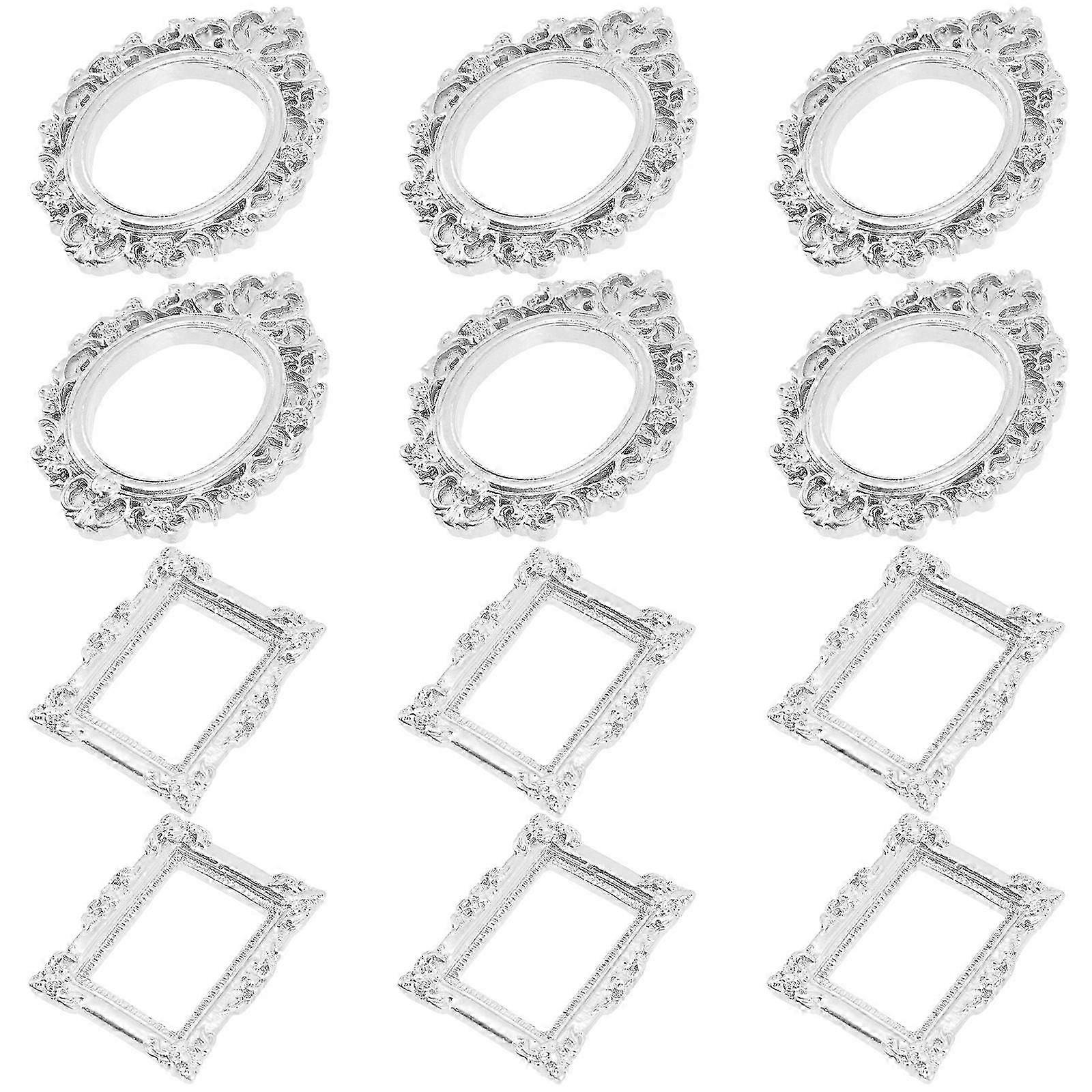 Mini Photo Frame Decorative Picture Frames Accessory For Diy Projects Craft Making Rectangular Shape 12Pcs