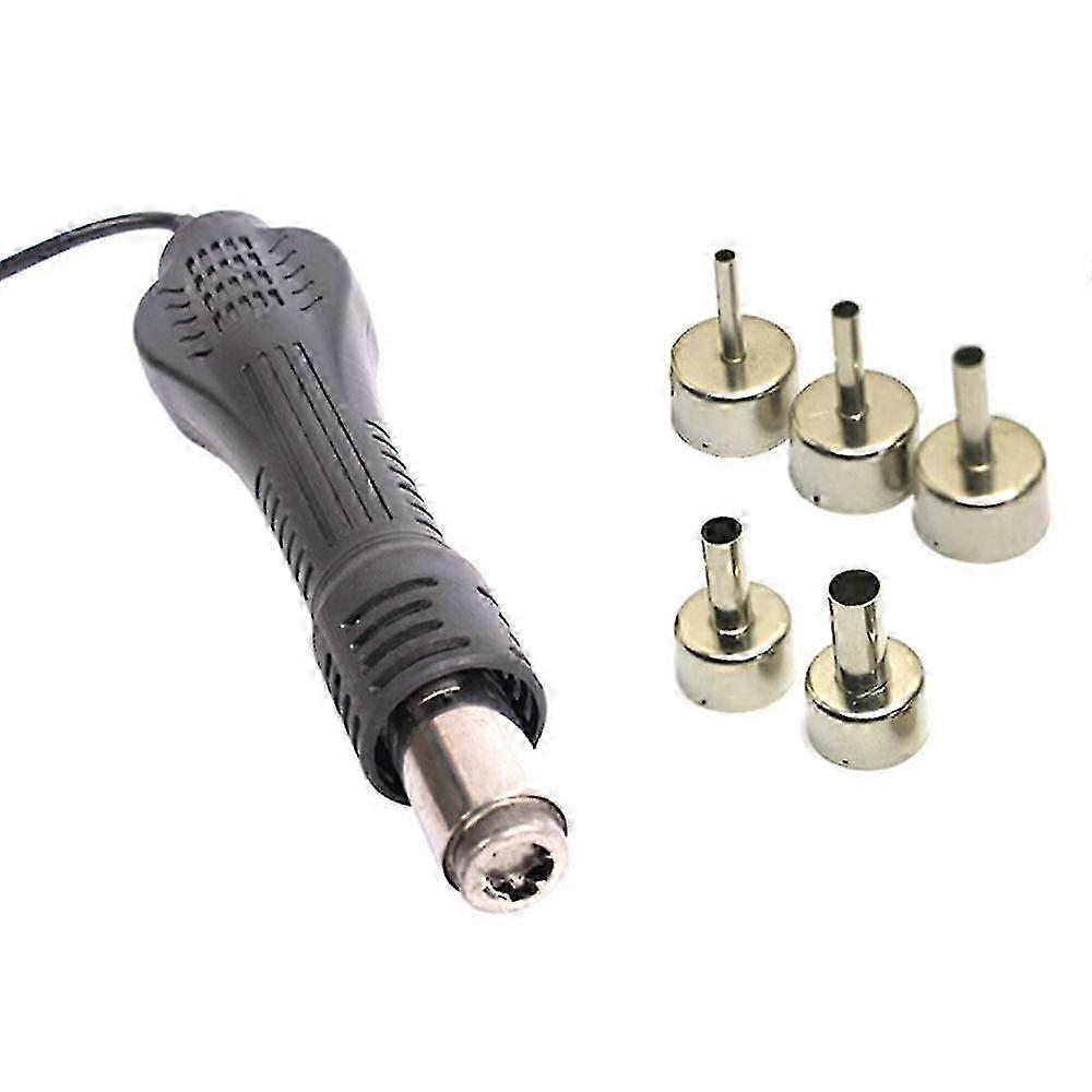 Hot air gun handle, suitable for 858, 858D, 878, etc., with a rotary design and 5 nozzles