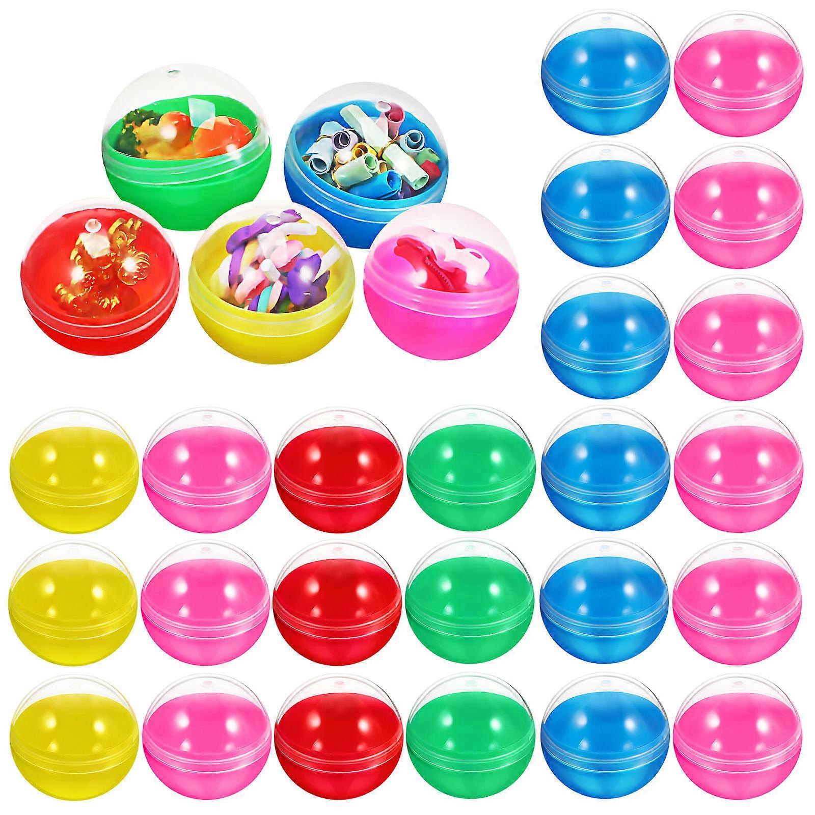 Reusable Plastic Storage Boxes for Home Use Assorted Color Fillable Round Cases with Candy and Toys 100pcs