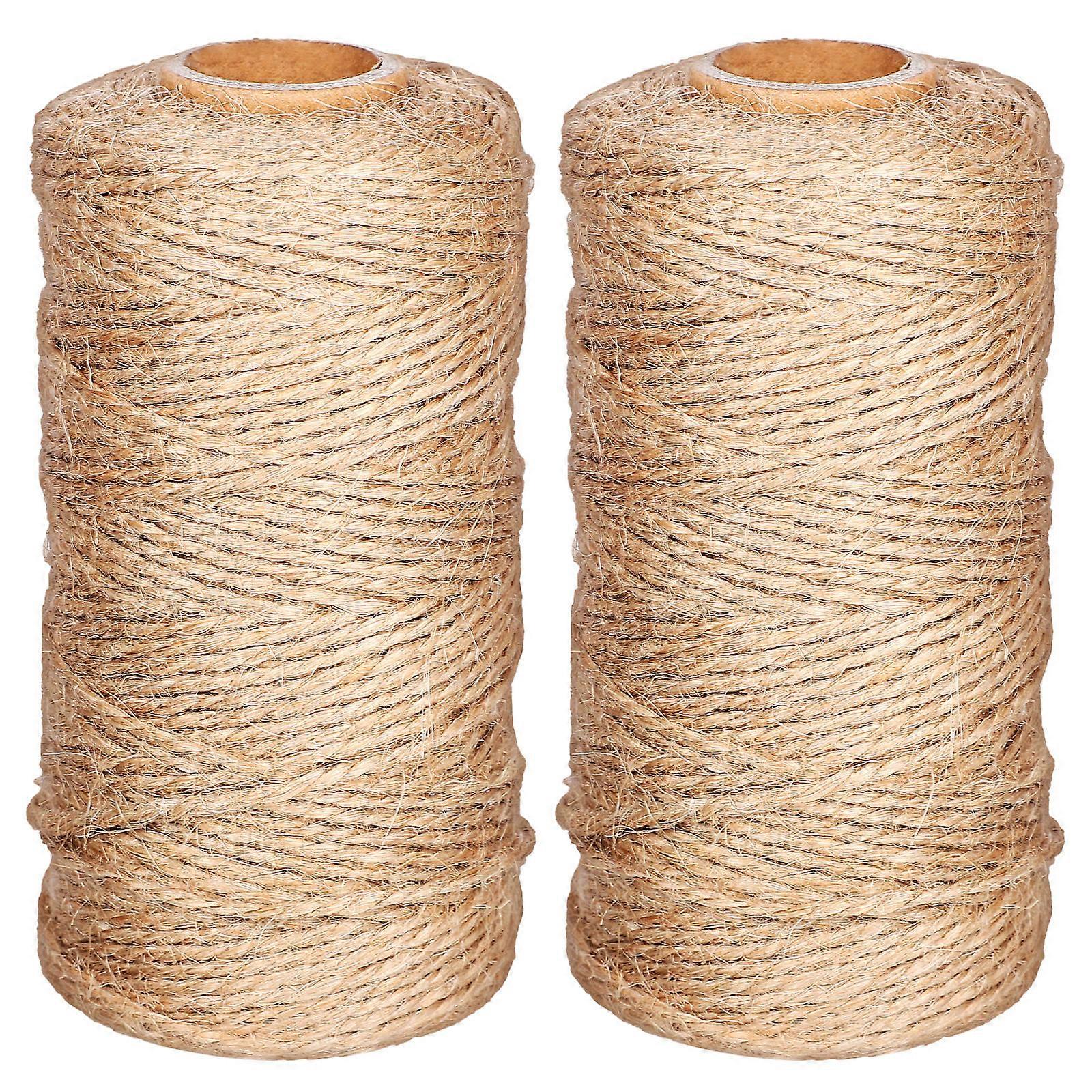 2 Rolls Linen Ropes for Binding Weaving Gift Packing DIY Macrame Crafts Twine Strings