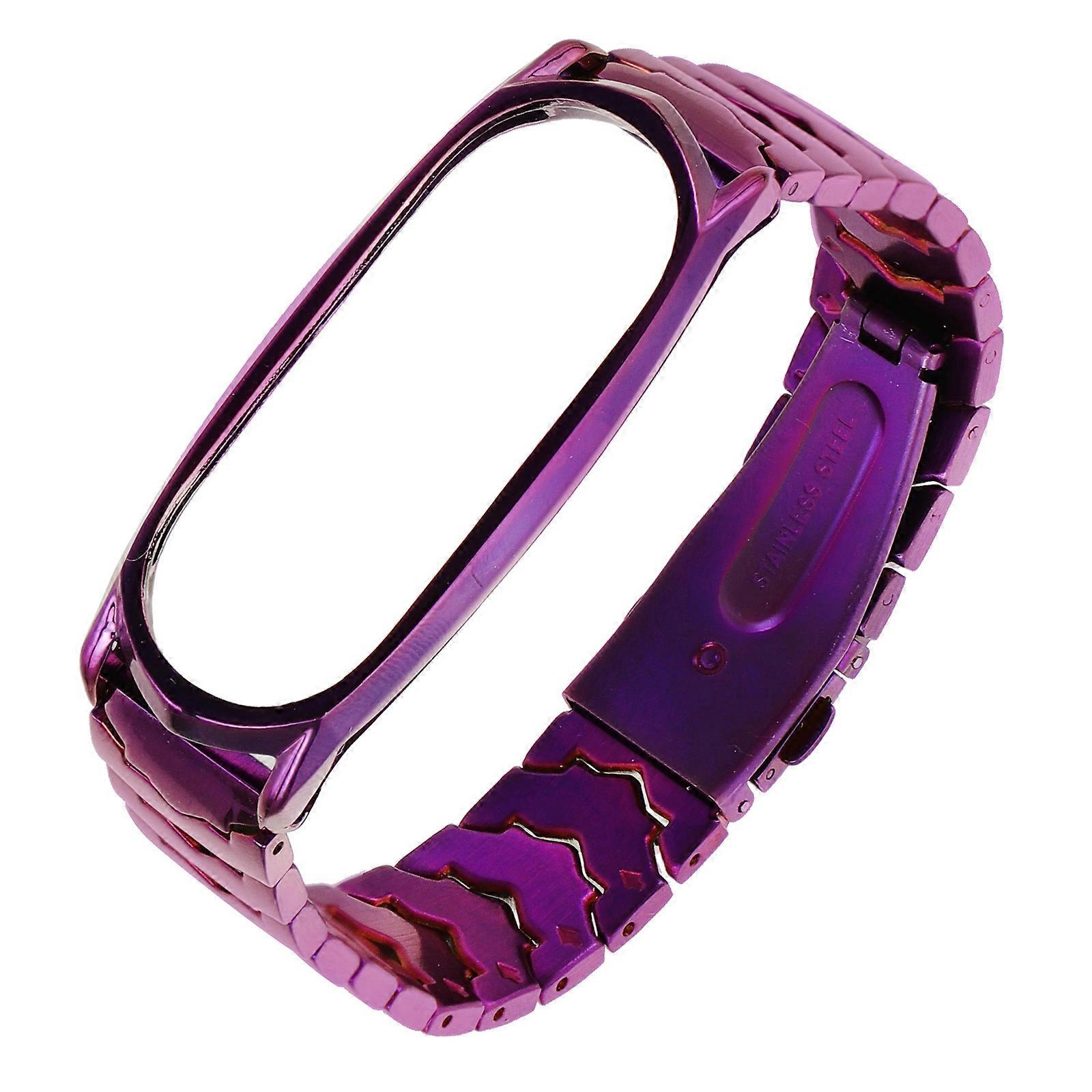 Fashionable Fitness Band Strap Metal Wristband For Smart Band Replacement Double-Click Single-Open Buckle 1Pack