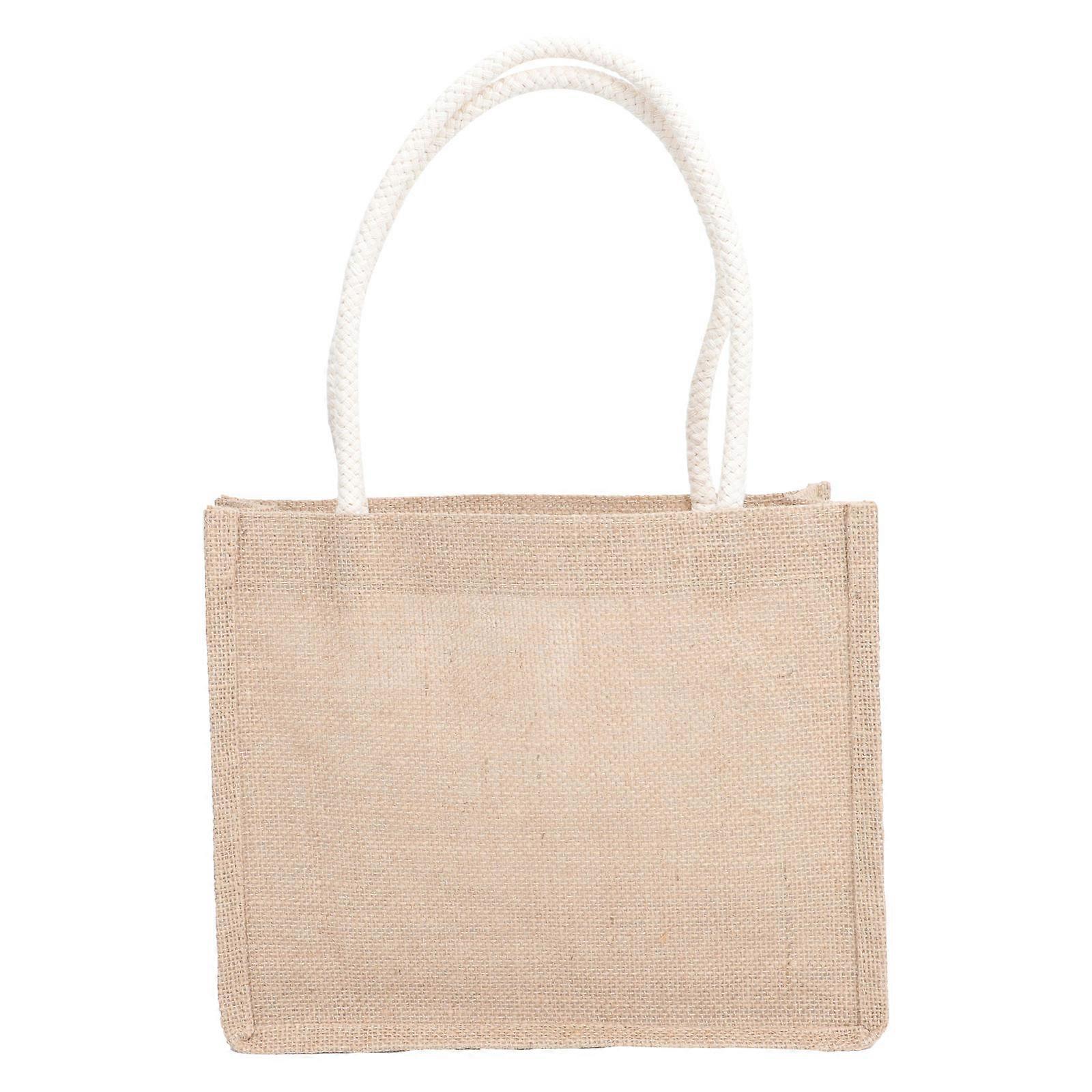 Portable 1Pack Jute Bag Retro Design For Shopping Women 31x25x10cm And Lightweight