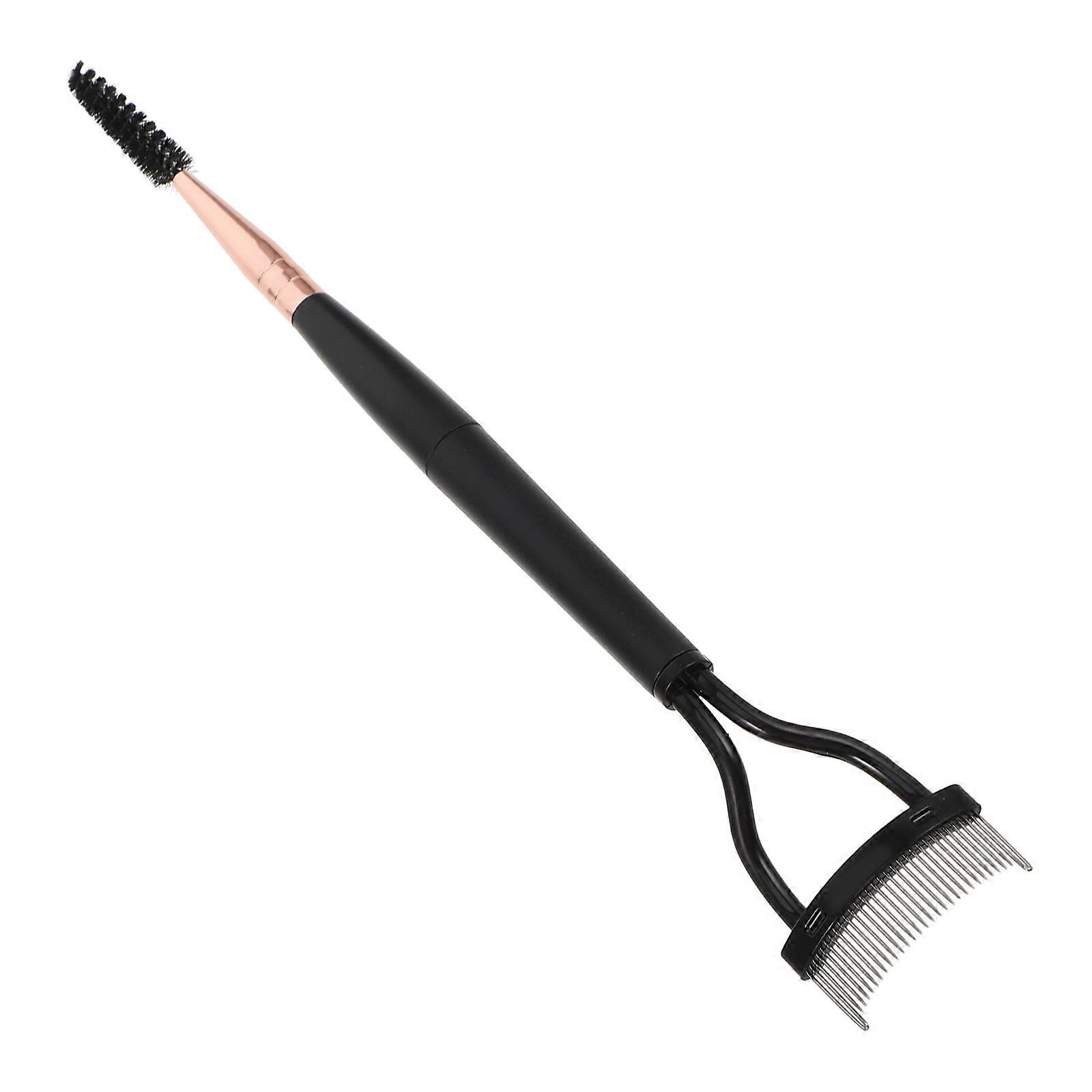 Compact Dual-sided Eyelash and Eyebrow Combing Tool Ideal for Grooming Brows and Lashes with Durable Black Material 1Pcs