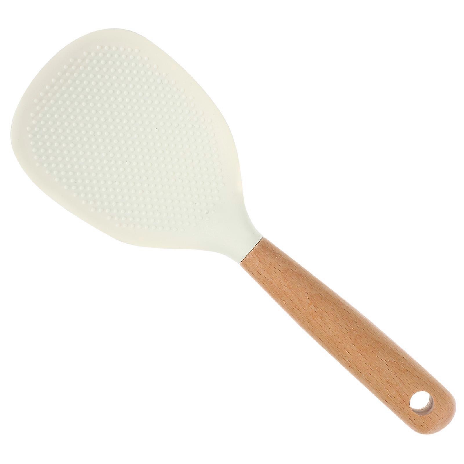 Reusable Rice Scoop with Silicone and Nylon for Home Use White Color Safe Convenient Longtime Application