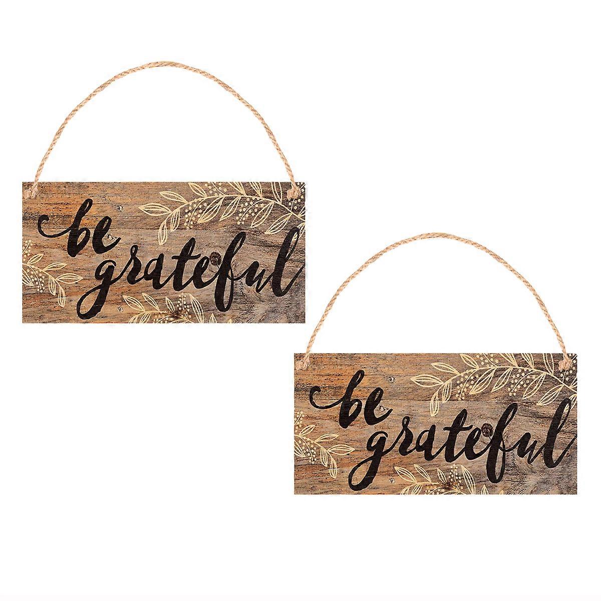 Wooden Hanging Plaque for Door Decoration with Unique Letters 2 Pieces Brown