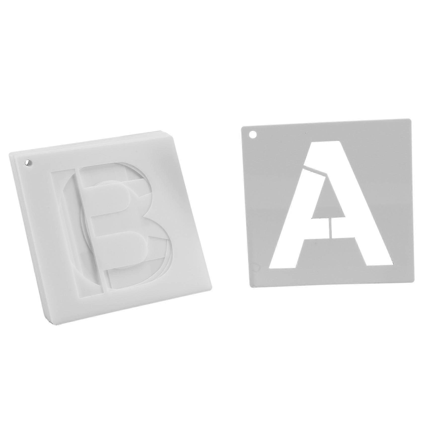 Letter Stencils Set for Wood Painting - 36 Reusable Number & Font Templates for DIY Craft Projects