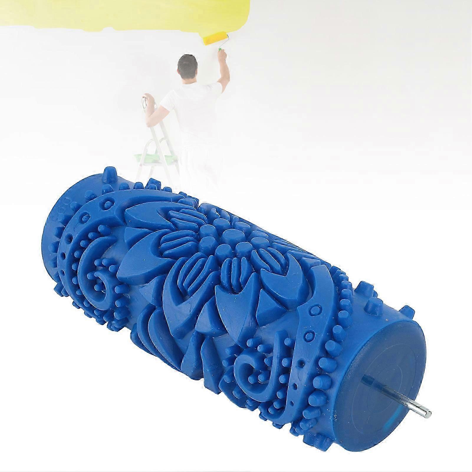 Art Texture Roller Multifuntional Round Washable Reusable Decorative Embossing Rubber Roller for Walls Furniture Cabinets 095Y