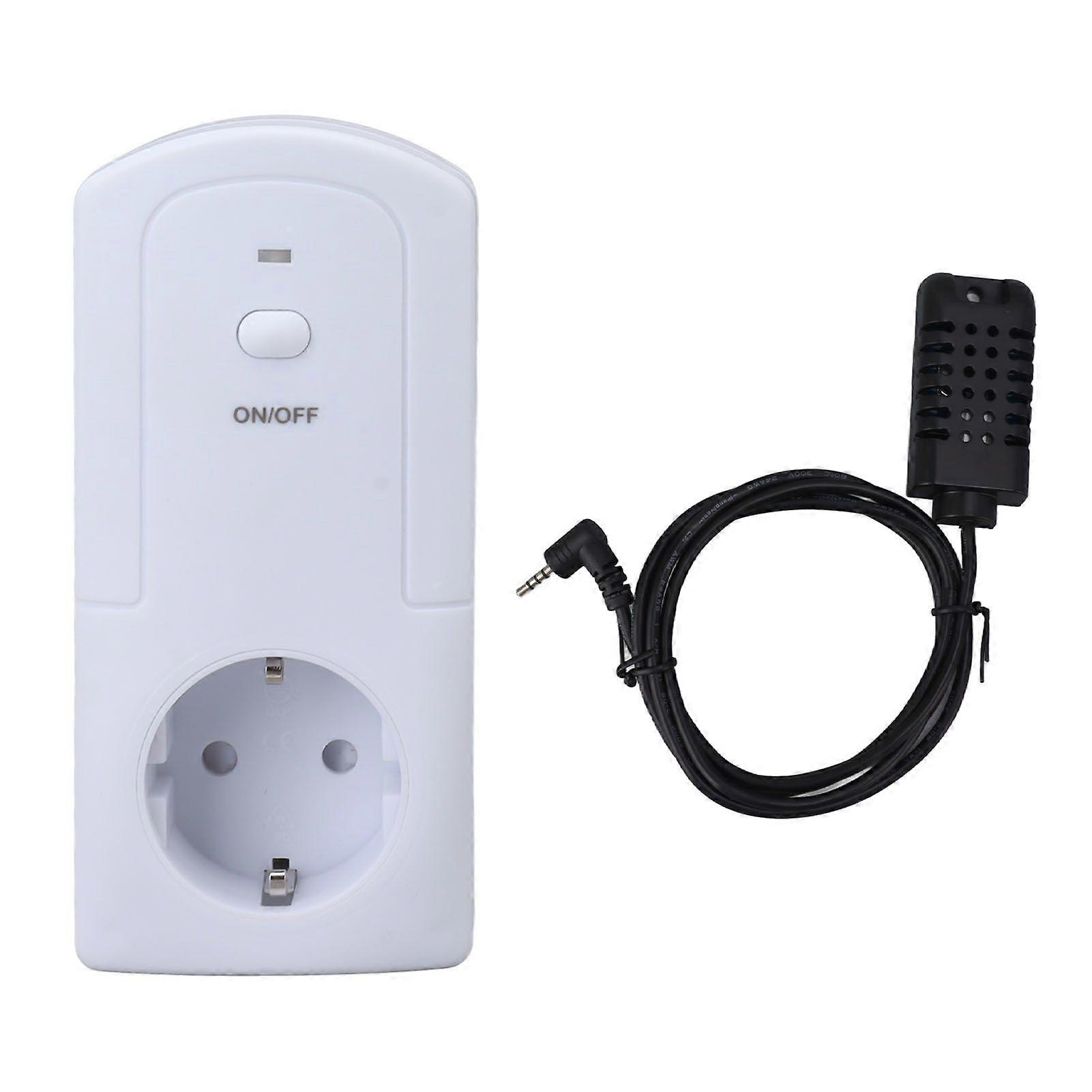 Wireless Wifi Plug in Thermostat Outlet Temperature Controller Heating Cooling Temp Sensor Humidifier Function AC 90?250V EU Plug 16A 3680W