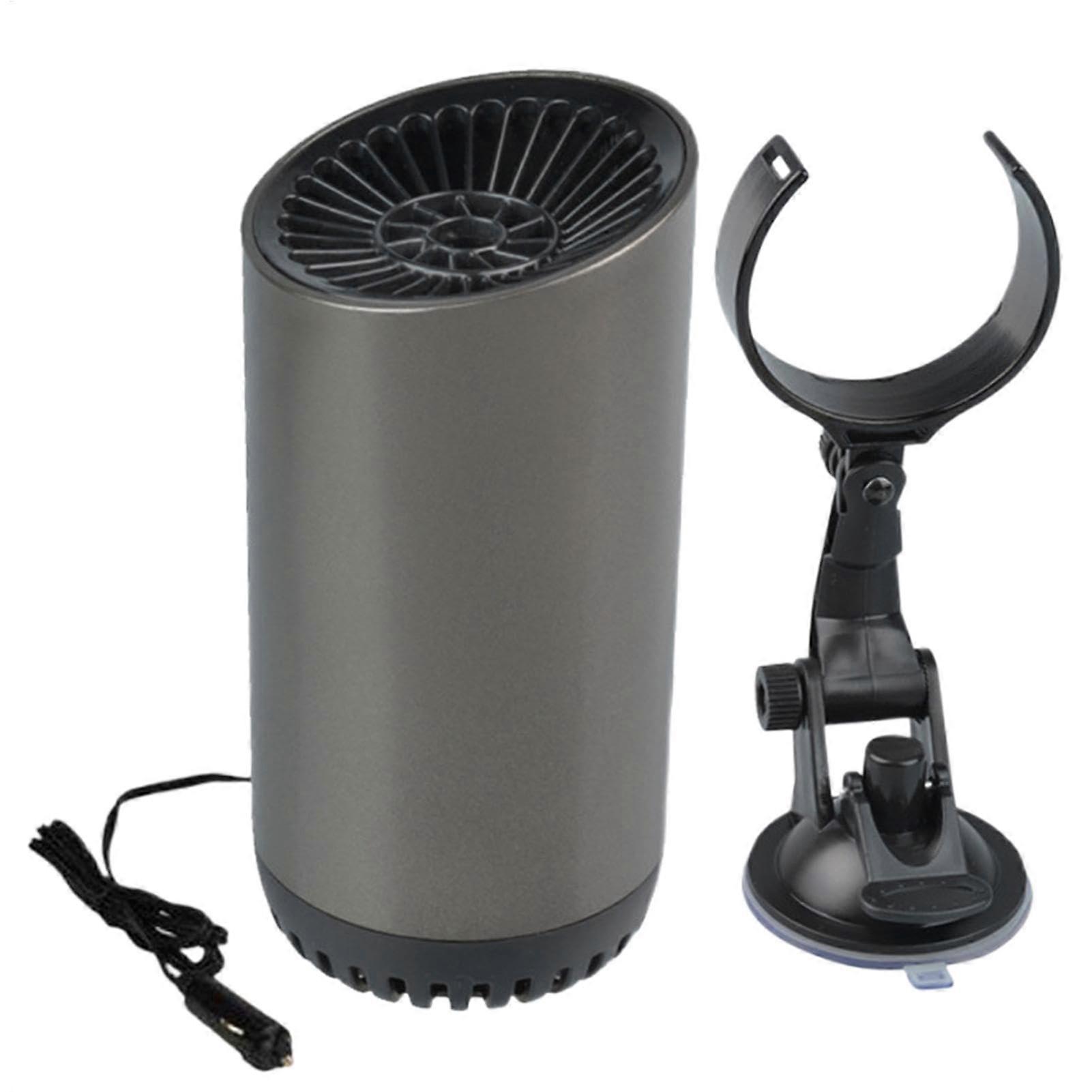 Portable 12V Car Heater - Fast Heating Window Defroster, Cup Shape Defogger with Stand for Windshield and Air Blower