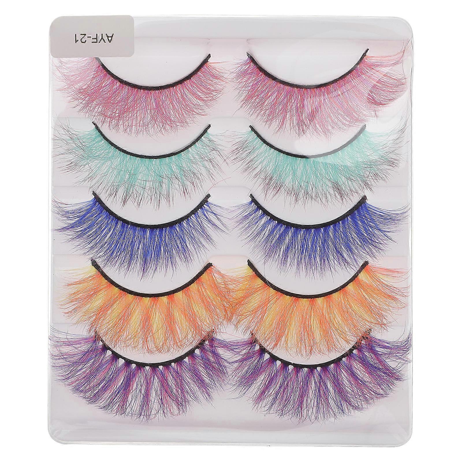 Fashionable False Eyelashes Made of Synthetic Material for Party Decor Assorted Color