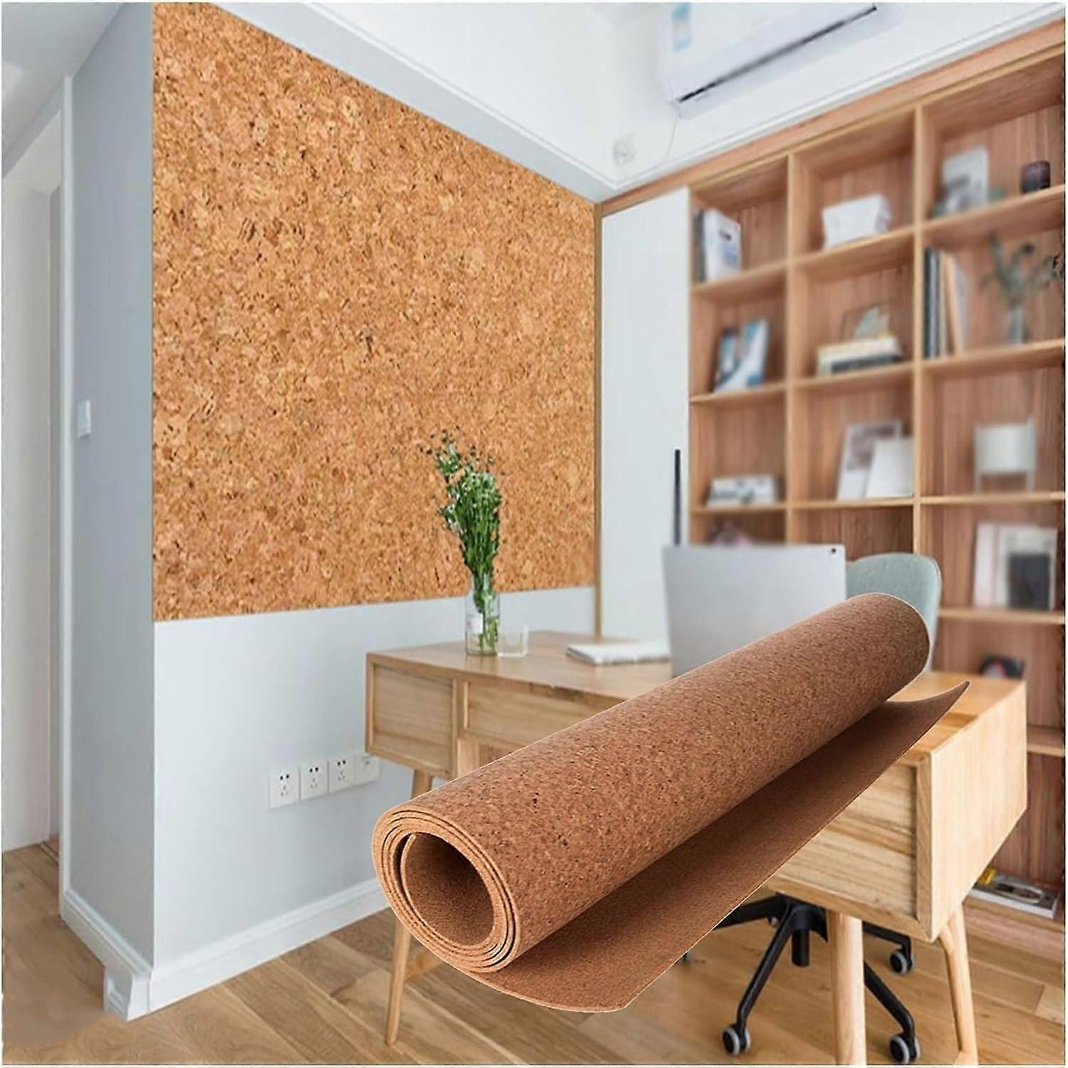 LXXW SelfAdhesive Cork Board Roll, Cuttable for Home, Office, School (1.22x7.38m, Brown)