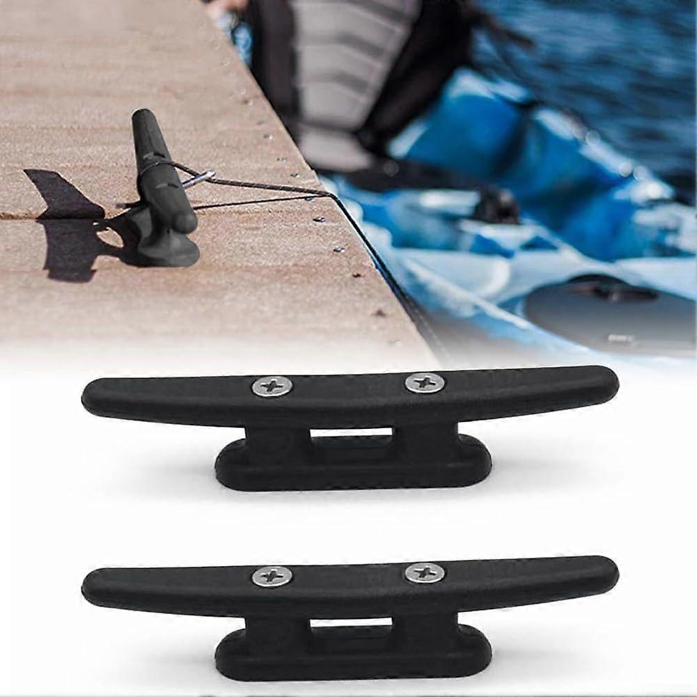 98 mm Nylon 2 Hole Cleats - 2 Pack Marine Boat Deck Rope Docking System for Secure Tie-Down Applications