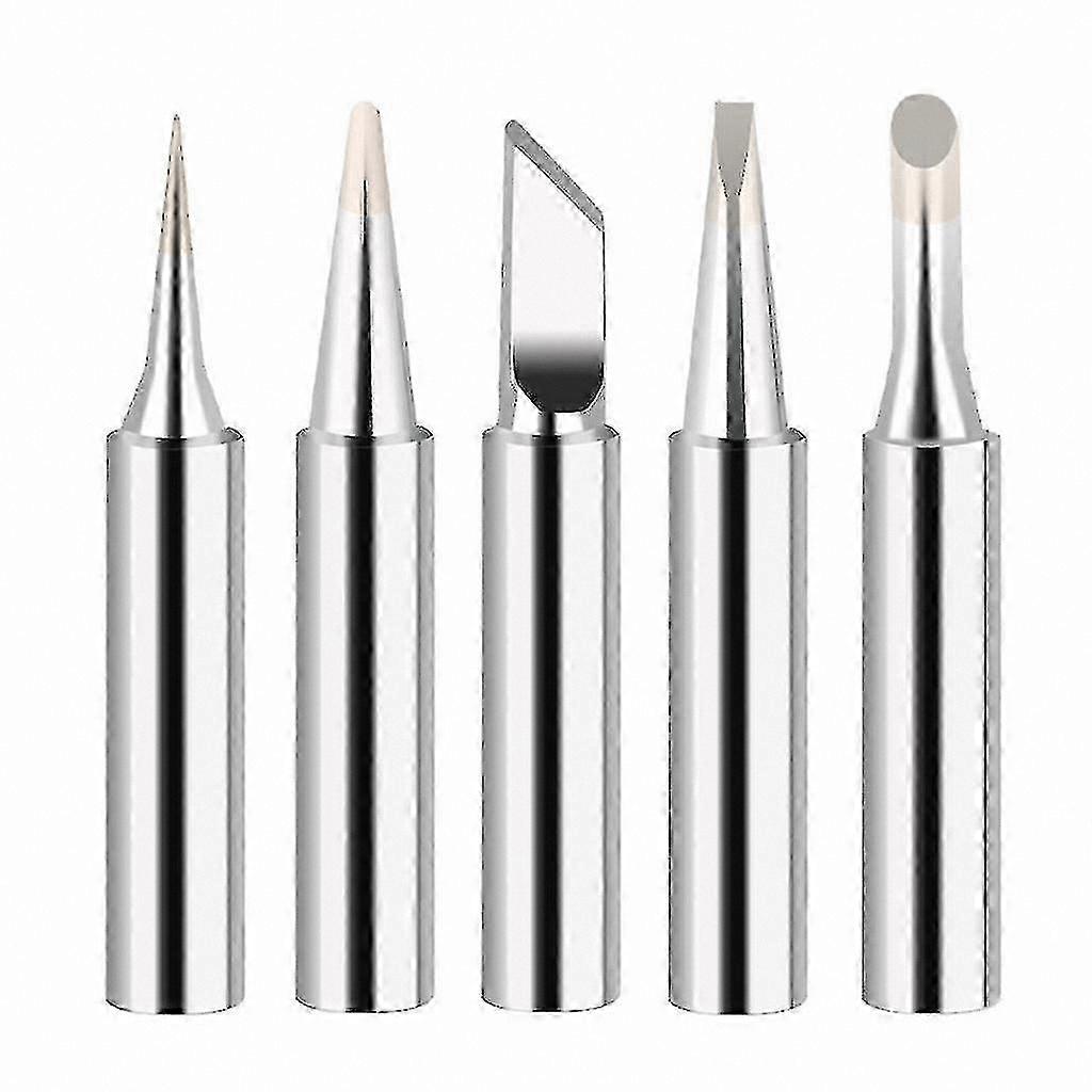 Set of 5 Durable Bare Copper Soldering Tips for Iron Tools