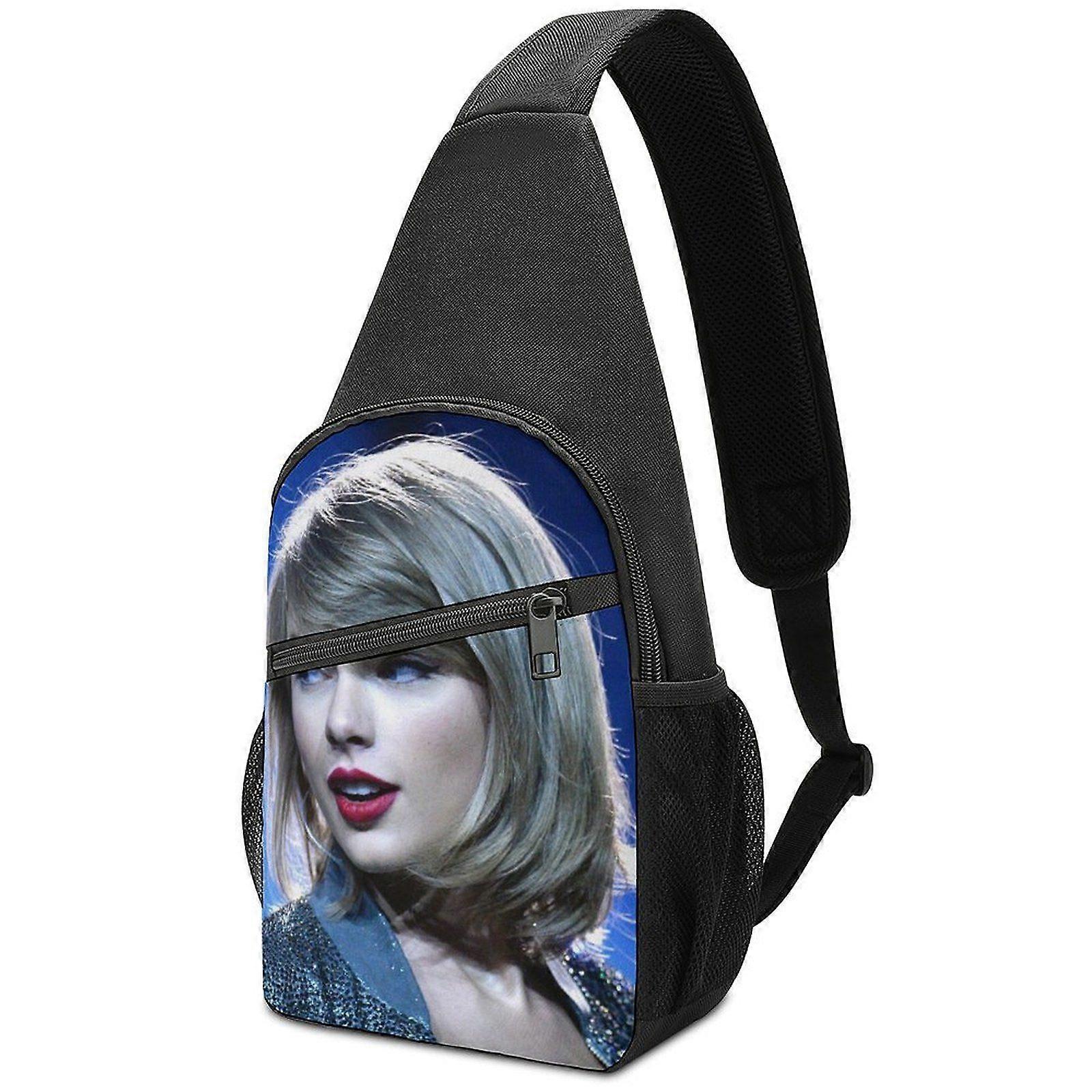 o8370 Taylor Swift Functional Oxford Crossbody Bag and Backpack Featuring Detachable Buckle, Mesh Side Bags, and Adjustable Strap p8370