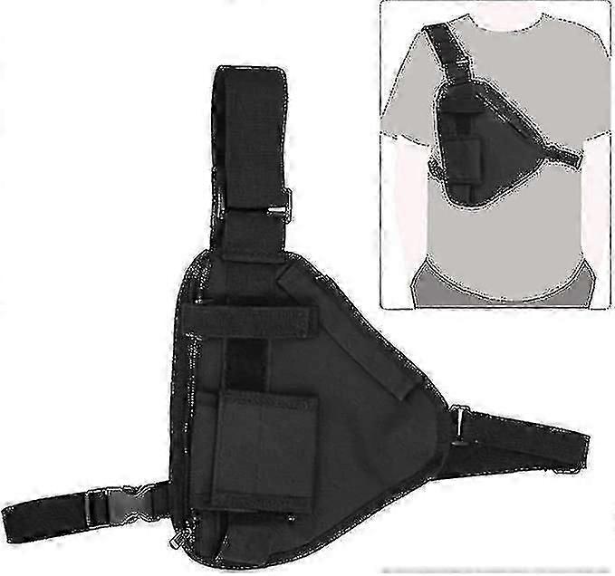 Walkie Talkie Holster Universal Hands-Free Pouch with Adjustable Nylon Strap for Two-Way Radios