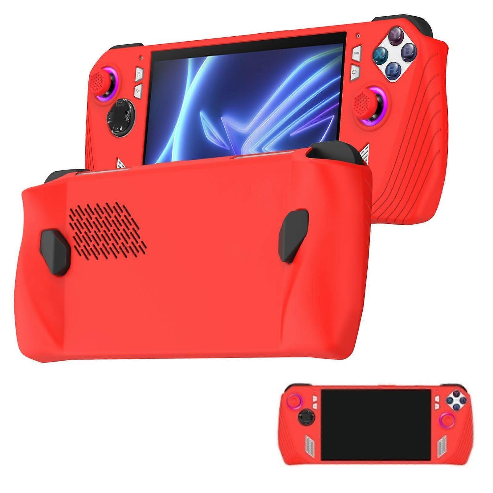 Silicone Protective Case Cover with Shock Absorption Anti-Scratch for ROG Ally Gaming Console - Red