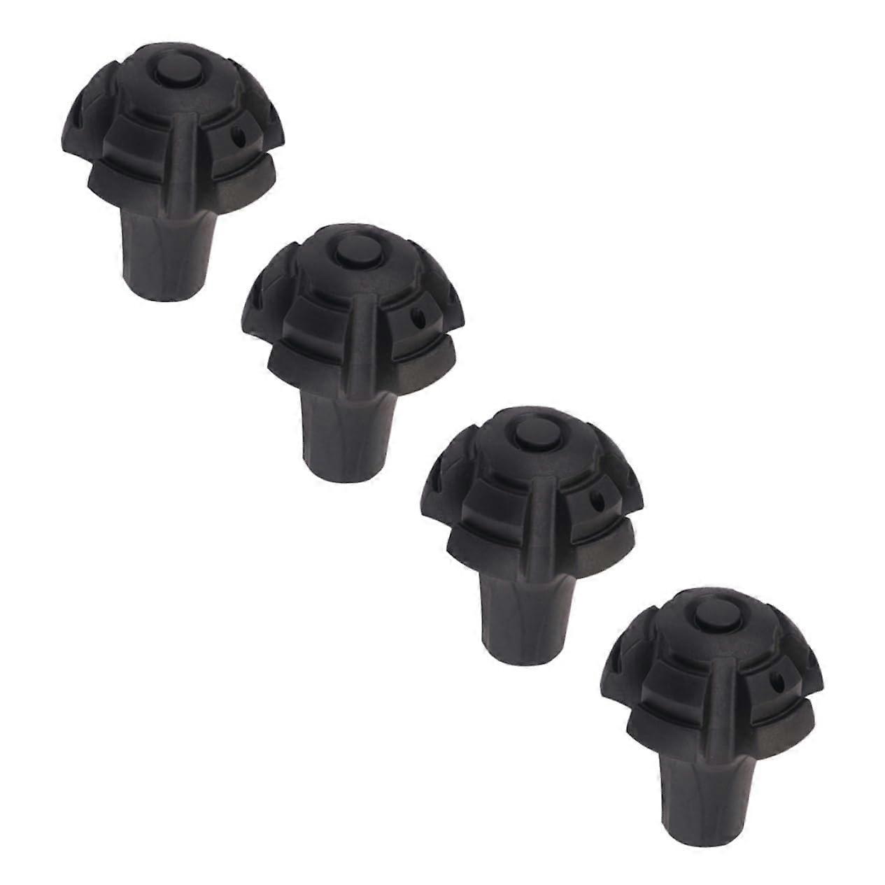 Trekking Pole Tips Covers Set of 4 Durable TPR Slip Resistant Replacement Caps for Hiking Walking Sticks