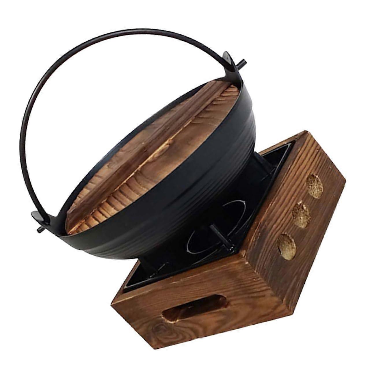 Japanese Cast Iron Sukiyaki Pot Set with Non-Stick Lid for Soup, Gyoza, and Stews - Ideal for Camping and Picnics