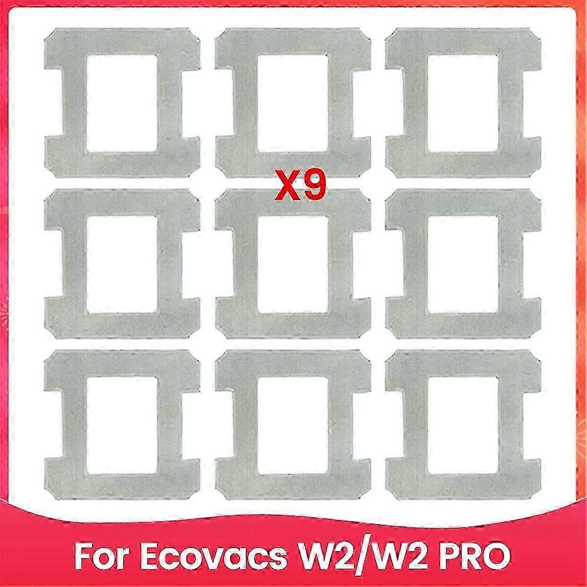 9PCS Washable Mop Cloths Cleaning Rag for Ecovacs W2/W2 Pro Window Vacuum Cleaner Robot Replacement