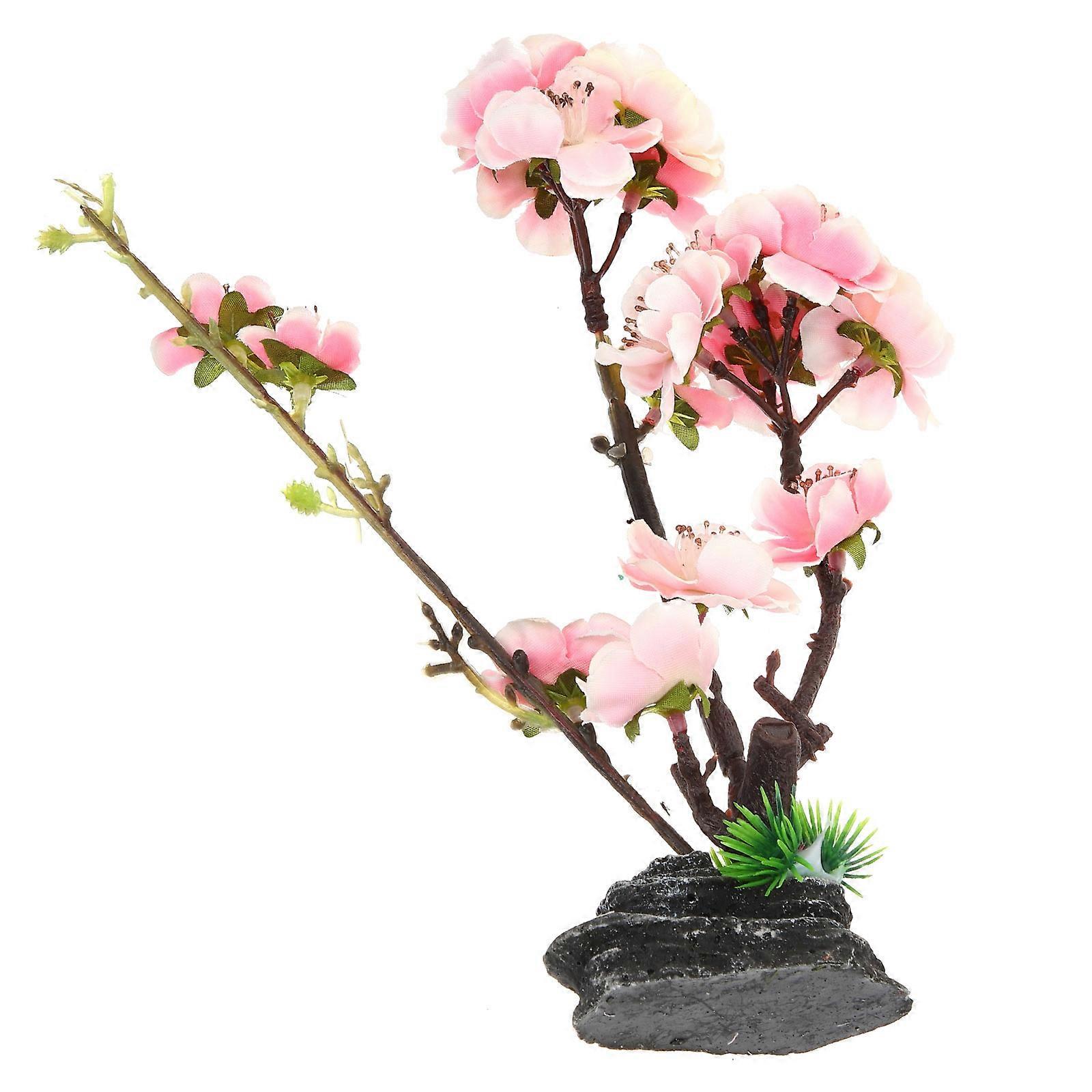 Plate Flower Ornament for Decor with Lifelike Design and Details Resin Silk Cloth