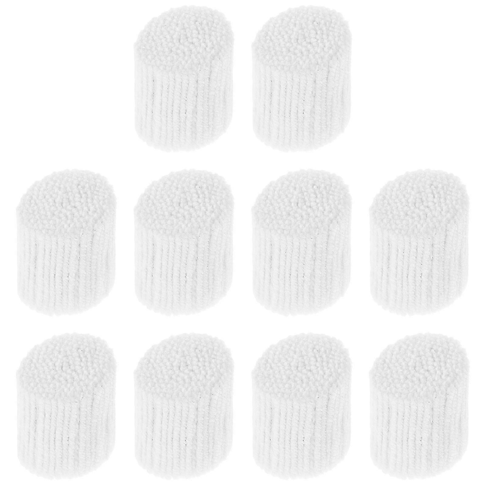 10 Rolls Latch Hook Rug Yarn for DIY Knotted Rug Making, 6x3.5cm Wool Bundles in White