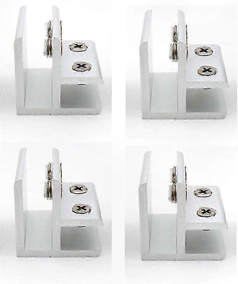 4-Pack 90° Glass Clamps for Secure Two-Sided Mounting on Shower Panels and Tables, Compatible with 10-12mm Glass Thickness