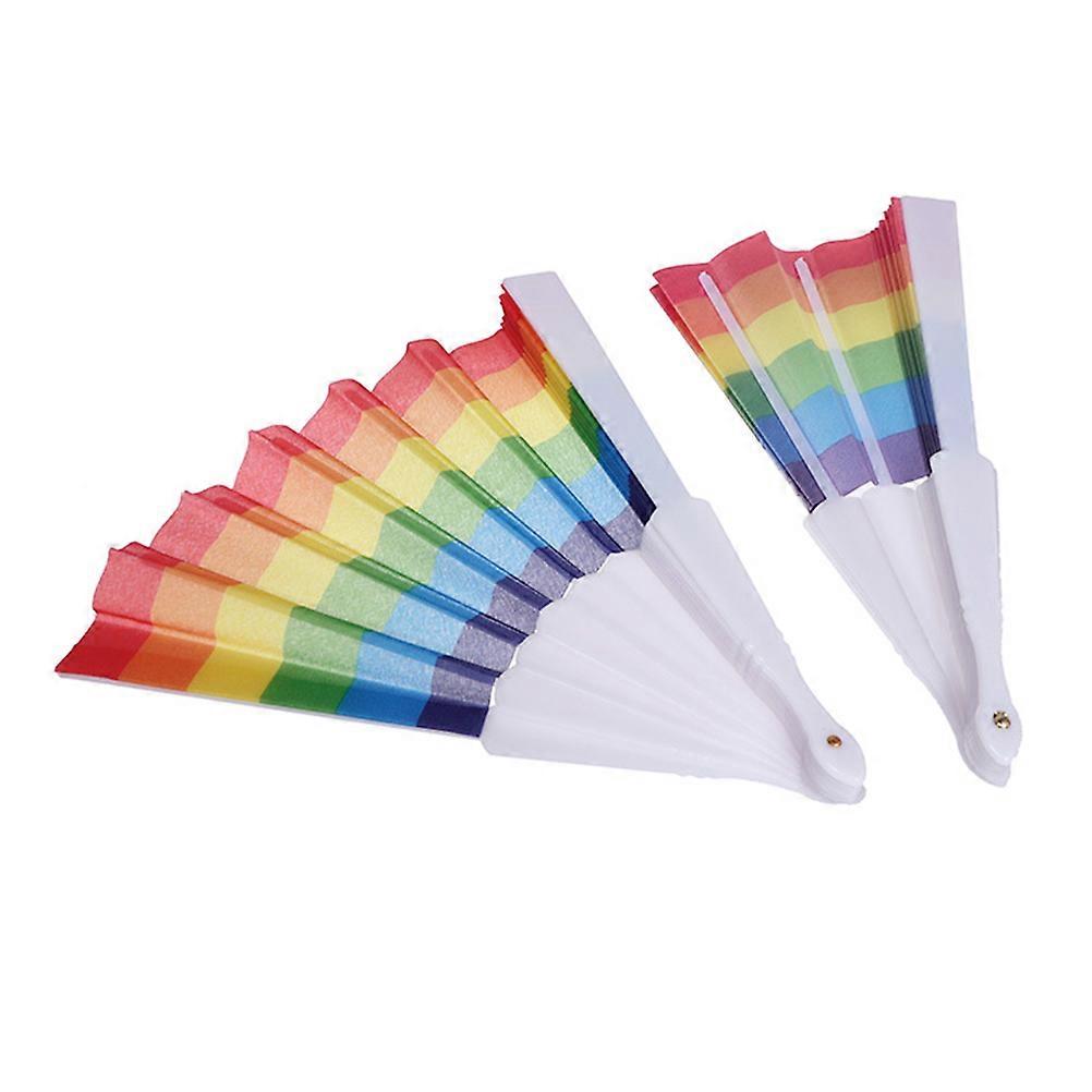 Colorful Folding Fan for Decor Use Versatile Plastic Hand Fan with Fine Workmanship 3 pcs