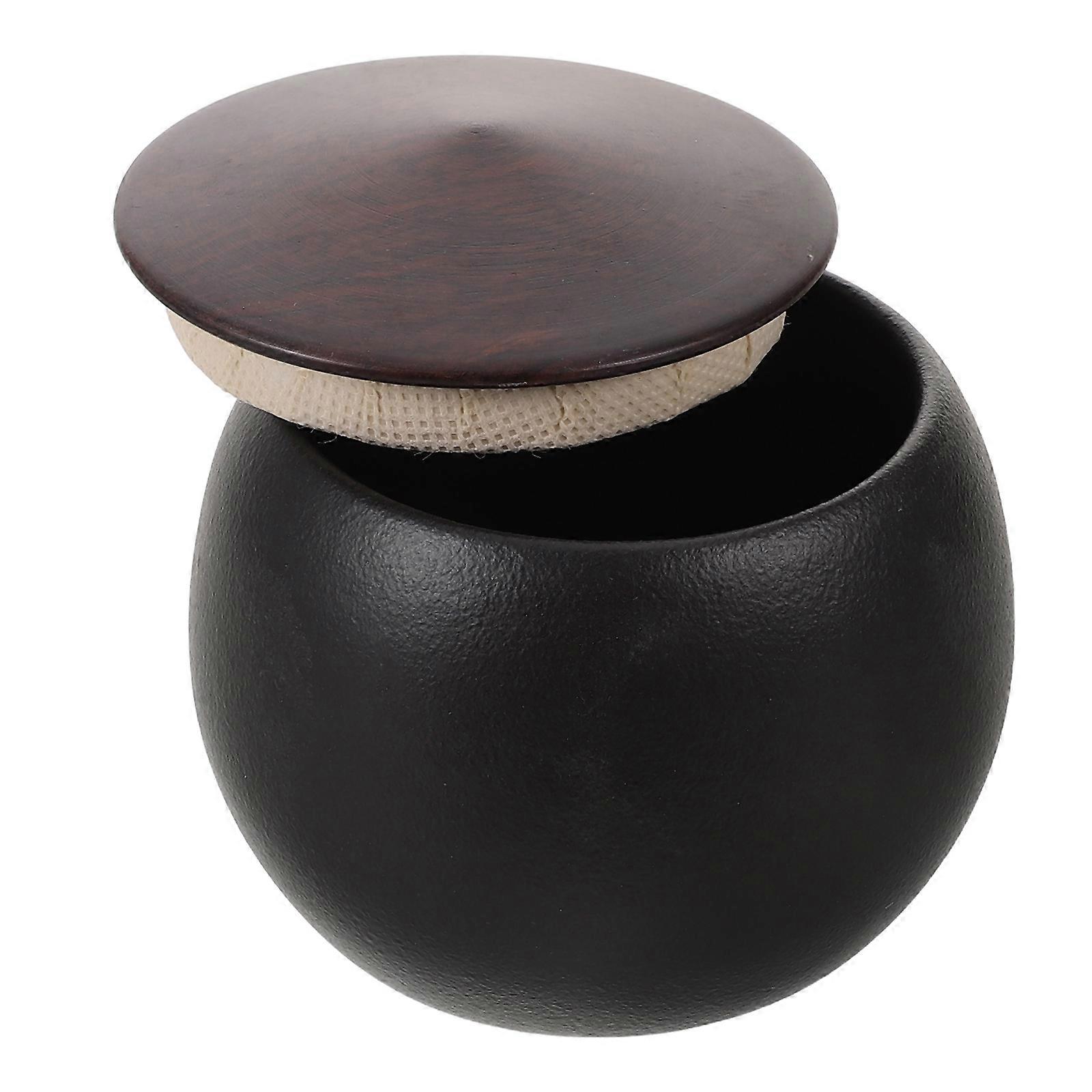 Decorative Mini Ceramic Canister Airtight Storage For Loose Tea Matcha Practical And Longterm Use 1Set
