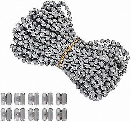 10m Beaded Chain for Roller Blinds with 10 Connectors, Replacement Parts for Roman, Venetian, Honeycomb, and Blackout Window Treatments